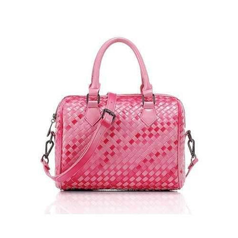Retro Checked and Weaving Design Women's Tote Bag - Red