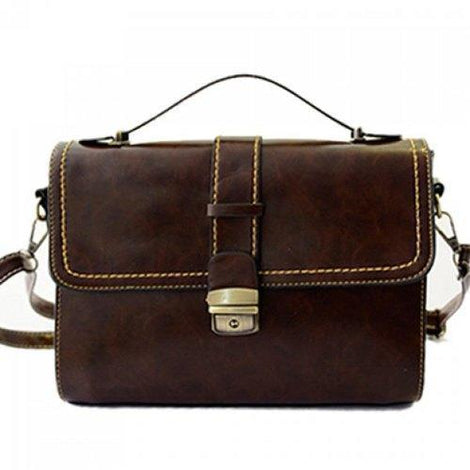 Retro Solid Color and Hasp Design Women's Tote Bag - Dun