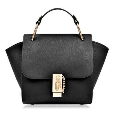 Preppy Metallic and Solid Color Design Women's Tote Bag - Black