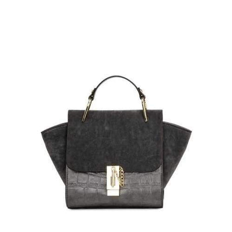 Trendy Metal and Splicing Design Tote Bag For Women - Deep Gray