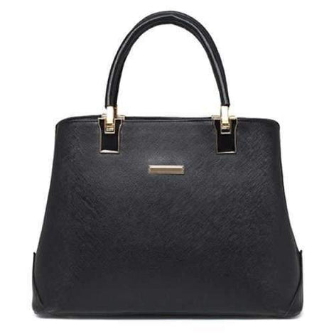 Elegant Solid Color and Zip Design Tote Bag For Women - Black