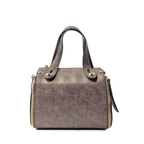 Fashionable Stitching and PU Leather Design Tote Bag For Women - Gray