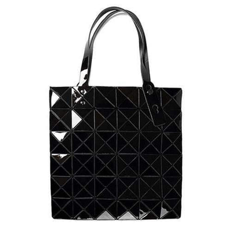 Foldable Checked Shoulder Bag - Black