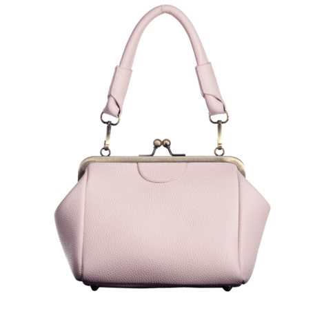 Kiss Lock Metal Trim Mini Handbag - Pink