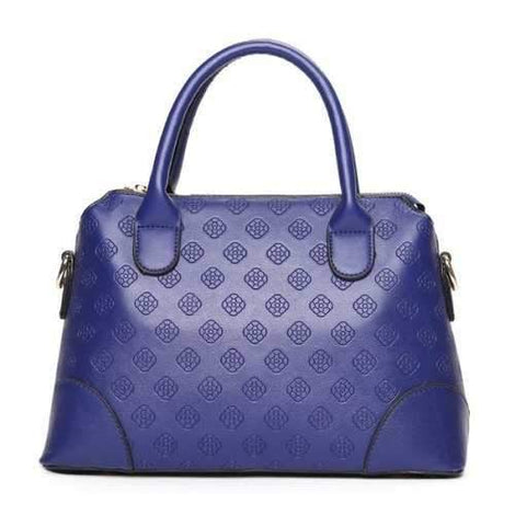 Embossed Cross Body Handbag - Blue