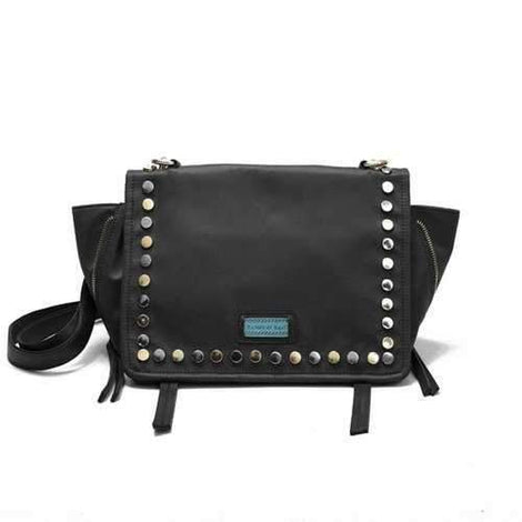 Korean All-match Oxford Cloth Wings Bag Shoulder Rivet Retro Crossbody - Black