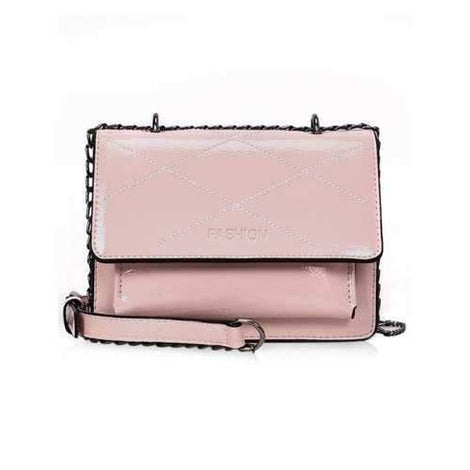 Flapped Quilted Chic Crossbody Bag - Pink