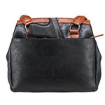 VISM Concealed Carry Braided Tote Black with Brown Trim
