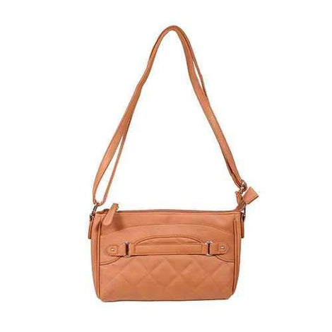 Quilted Cross body Bag Brown