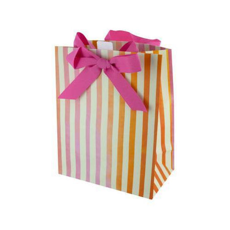 Pink & Orange Striped Gift Bag ( Case of 108 )