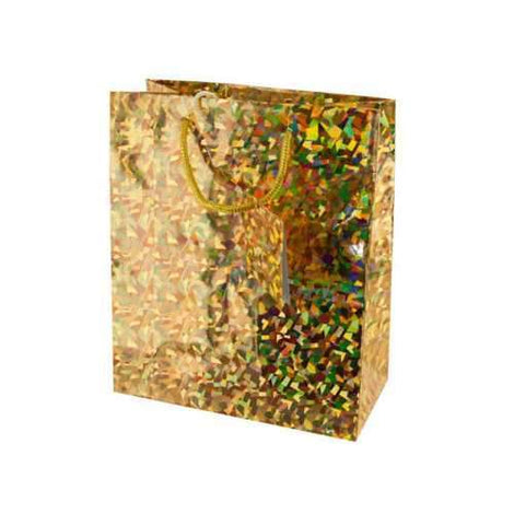 Medium Gold Confetti Holographic Gift Bag ( Case of 72 )