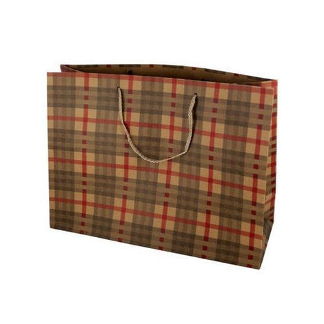 Large Plaid Paper Gift Bag ( Case of 24 )