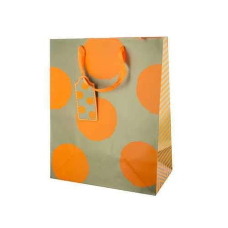 Large Gold Polka Dots Gift Bag ( Case of 72 )