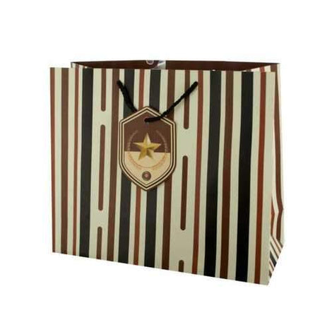 Large Striped Gift Bag with Star Tag ( Case of 24 )
