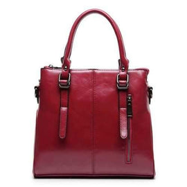 Retro Buckle and Zipper Design Women's Tote Bag - Wine Red