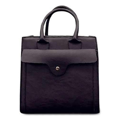 Laconic PU Leather and Solid Color Design Women's Tote Bag - Black