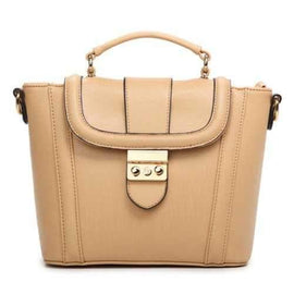 Fashionable Solid Color and Metallic Design Women's Tote Bag - Apricot