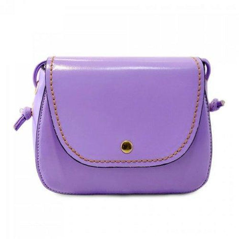 Laconic Stitching and Cover Design Women's Crossbody Bag - Purple