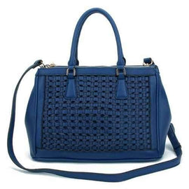 Gorgeous Solid Color and Weaving Design Women's Tote Bag - Blue
