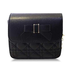 Sweet Chain and Bow Design Women's Crossbody Bag - Black