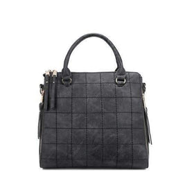 Trendy Solid Color and Stitching Design Tote Bag For Women - Gray