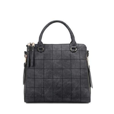 Trendy Solid Color and Stitching Design Tote Bag For Women - Gray