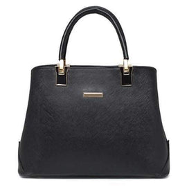 Elegant Solid Color and Zip Design Tote Bag For Women - Black