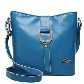 Concise Letter and Solid Color Design Crossbody Bag For Women - Blue