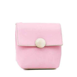 Concise Metal and Solid Color Design Crossbody Bag For Women - Pink