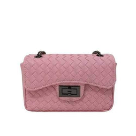 Sweet Twist-Lock Closure and Chain Design Crossbody Bag For Women - Pink