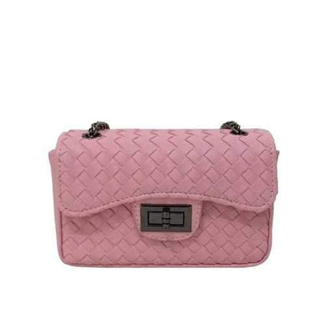 Sweet Twist-Lock Closure and Chain Design Crossbody Bag For Women - Pink