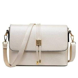Trendy Magnetic Closure and Metal Design Shoulder Bag For Women - Off-white