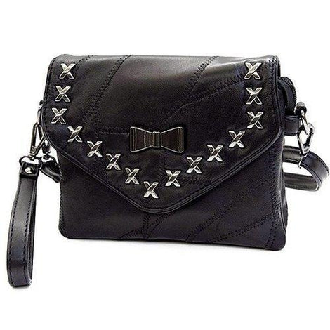 Trendy Criss-Cross and Bow Design Crossbody Bag For Women - Black