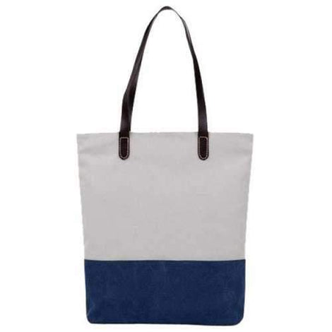 Simple Canvas and Color Splicing Design Shoulder Bag For Women - Deep Blue