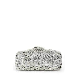 Bling Hollow Out Rhinestone Evening Clutch - Silver