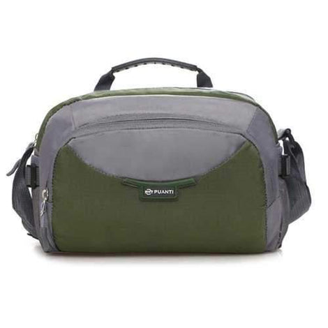 Color Block Nylon Tote Bag - Army Green