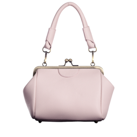 Kiss Lock Metal Trim Mini Handbag - Pink