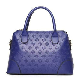 Embossed Cross Body Handbag - Blue