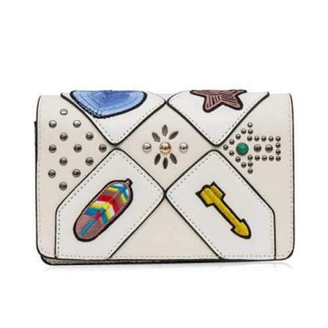 Patches Rivet Crossbody Bag - White