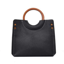 Women's Small Square Fashion Ring Handbag with A Single Shoulder Bag - Black