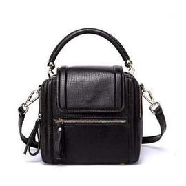 Ladies Handbag Crossbody Simple Fashion Tassel Small Bag - Black