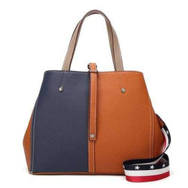 Simple Handbag Stitching Fashion Women's Simple One-shoulder Bag - Brown