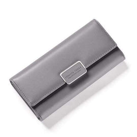 Fashion Women Wallet Clutch Purse Female Long Leather Ladies Holder Money Bag - Gray