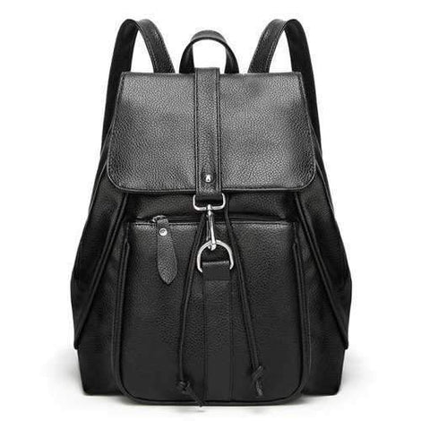 Ladies Casual College Wind Rivets Shoulder Bag - Black