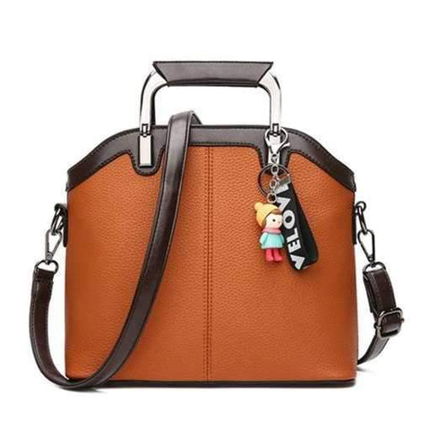 New Handbag Fashion Tassel Shell Messenger Bag - Brown