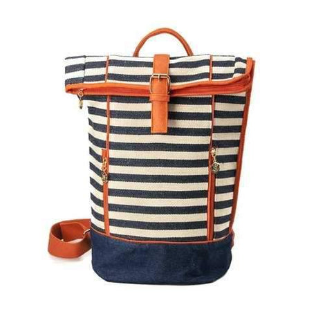 Waterproof Backpack Large Canvas Backpack for Woman Travel Backpack (Stripes) - Stripe
