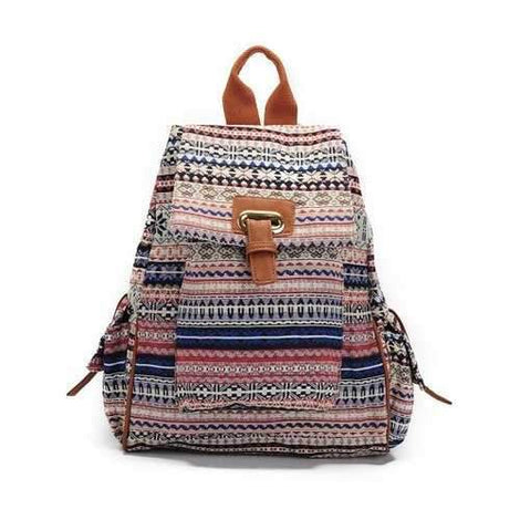 School Backpacks For Girls Floral Canvas Backpack College Backpack Stripe