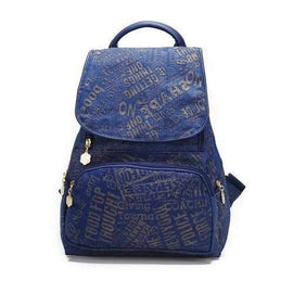 Fashion Blue Canvas Backpack For Girls Lightweight Blue Schoolbag - Blue