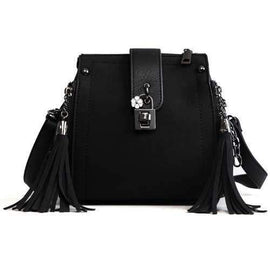 Wild Joker Messenger Bag Multi-Functional Wild Tassel Single Shoulder Bag - Black