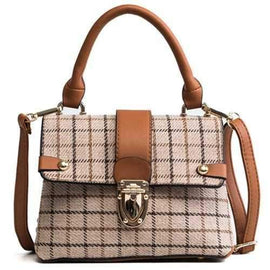 New Lattice Handbag Shoulder Messenger Bag - Khaki